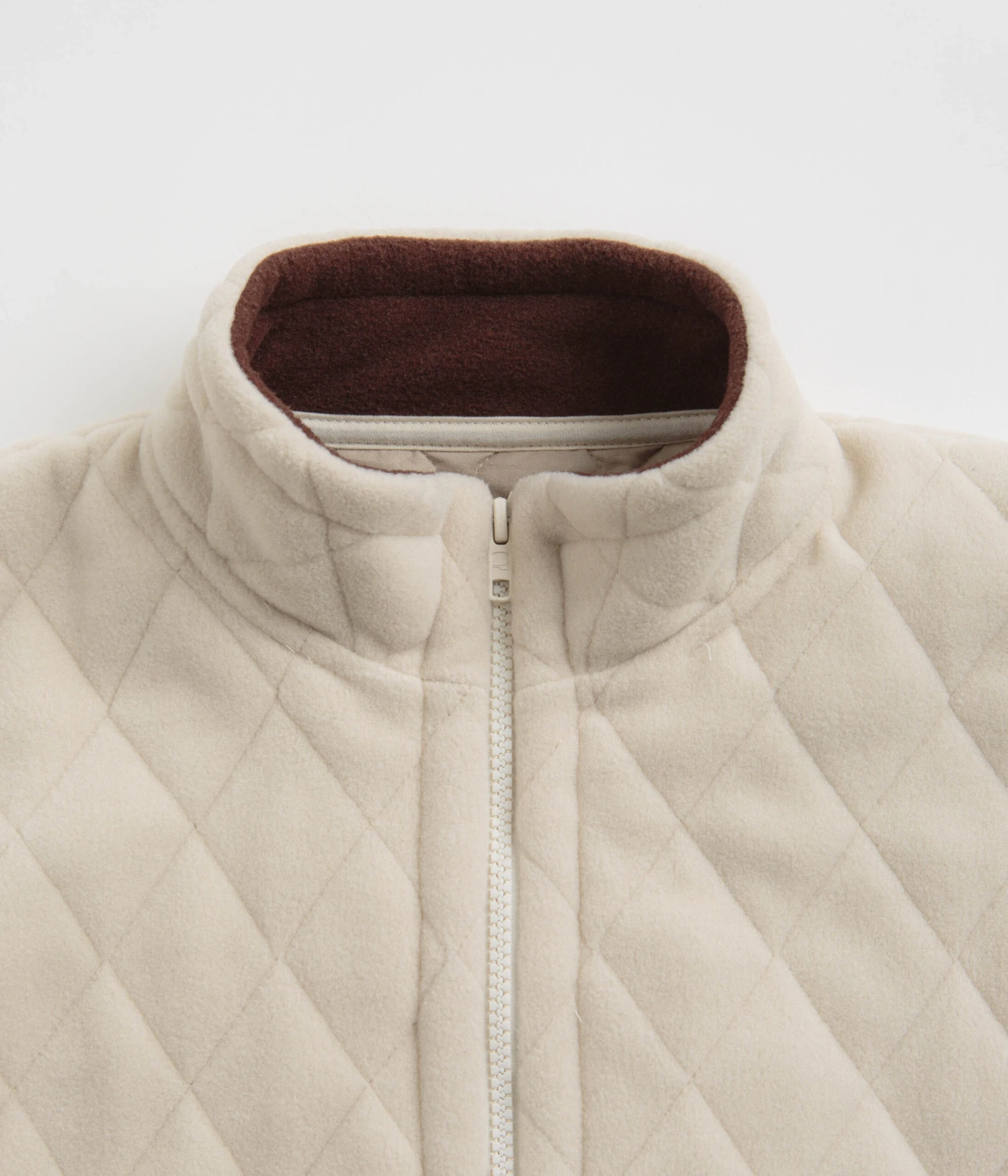 Magenta Lunar Quilted High Neck Sweatshirt - Natural 2 Magenta Lunar Quilted High Neck Sweatshirt - Natural - Image 2