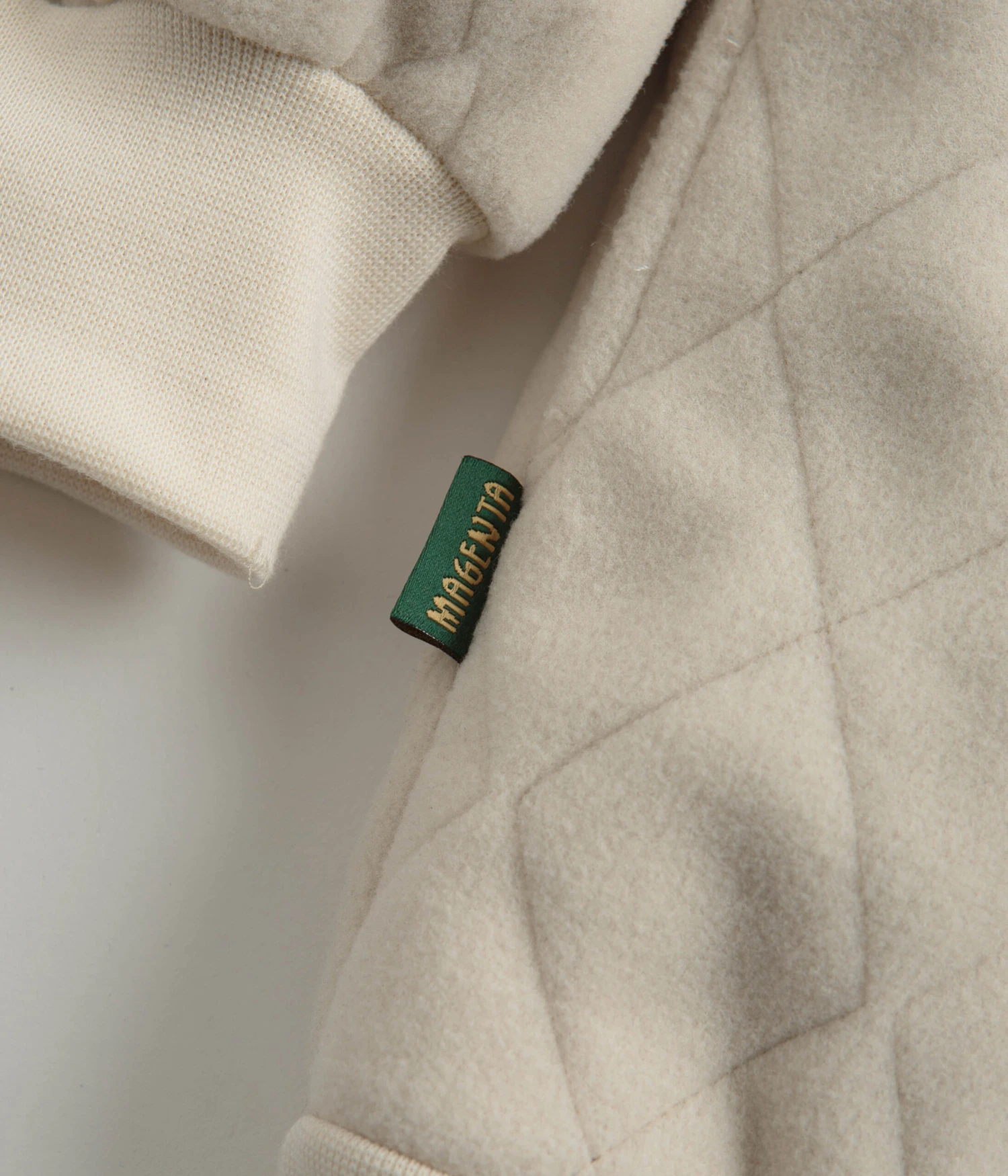 Magenta Lunar Quilted High Neck Sweatshirt - Natural 3 Magenta Lunar Quilted High Neck Sweatshirt - Natural - Image 3