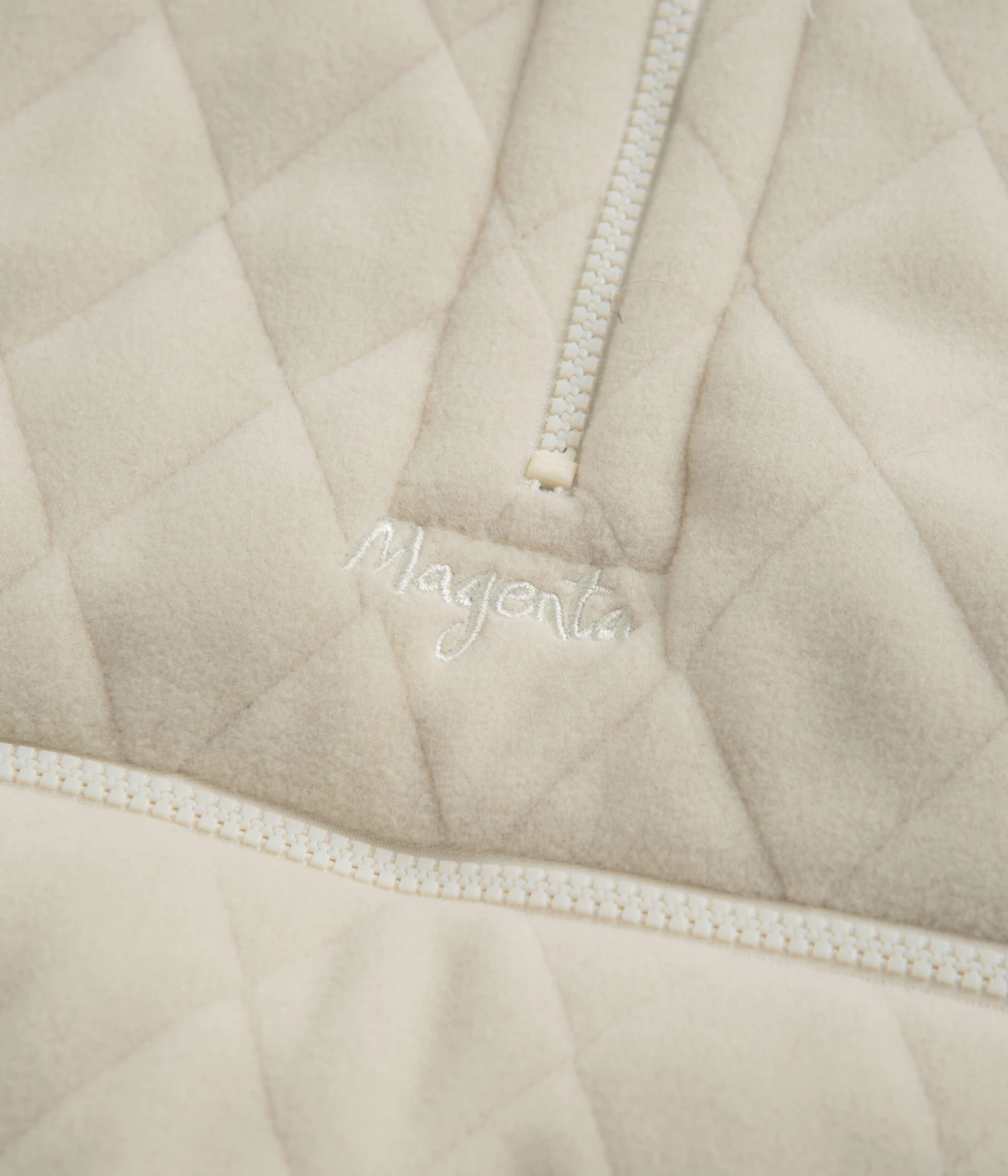 Magenta Lunar Quilted High Neck Sweatshirt - Natural 4 Magenta Lunar Quilted High Neck Sweatshirt - Natural - Image 4