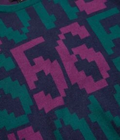 Bronze 56K Old E Crewneck Sweatshirt - Purple / Teal -Outlet The Street Set Store bronze 56k old e crewneck sweatshirt purple teal 3