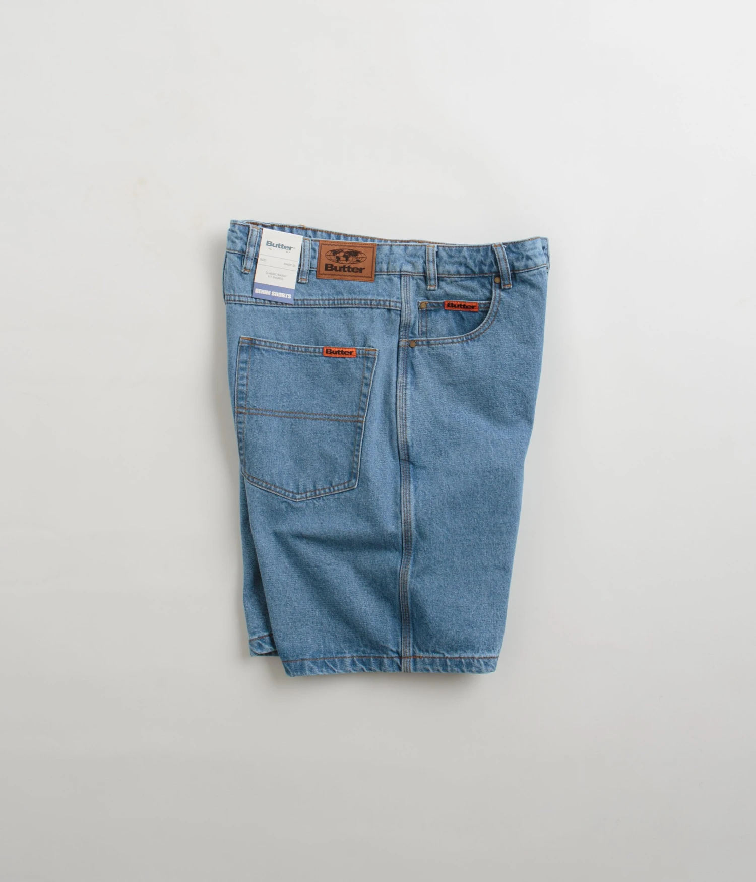 Butter Goods Baggy Denim Shorts - Washed Indigo 2 Butter Goods Baggy Denim Shorts - Washed Indigo - Image 2