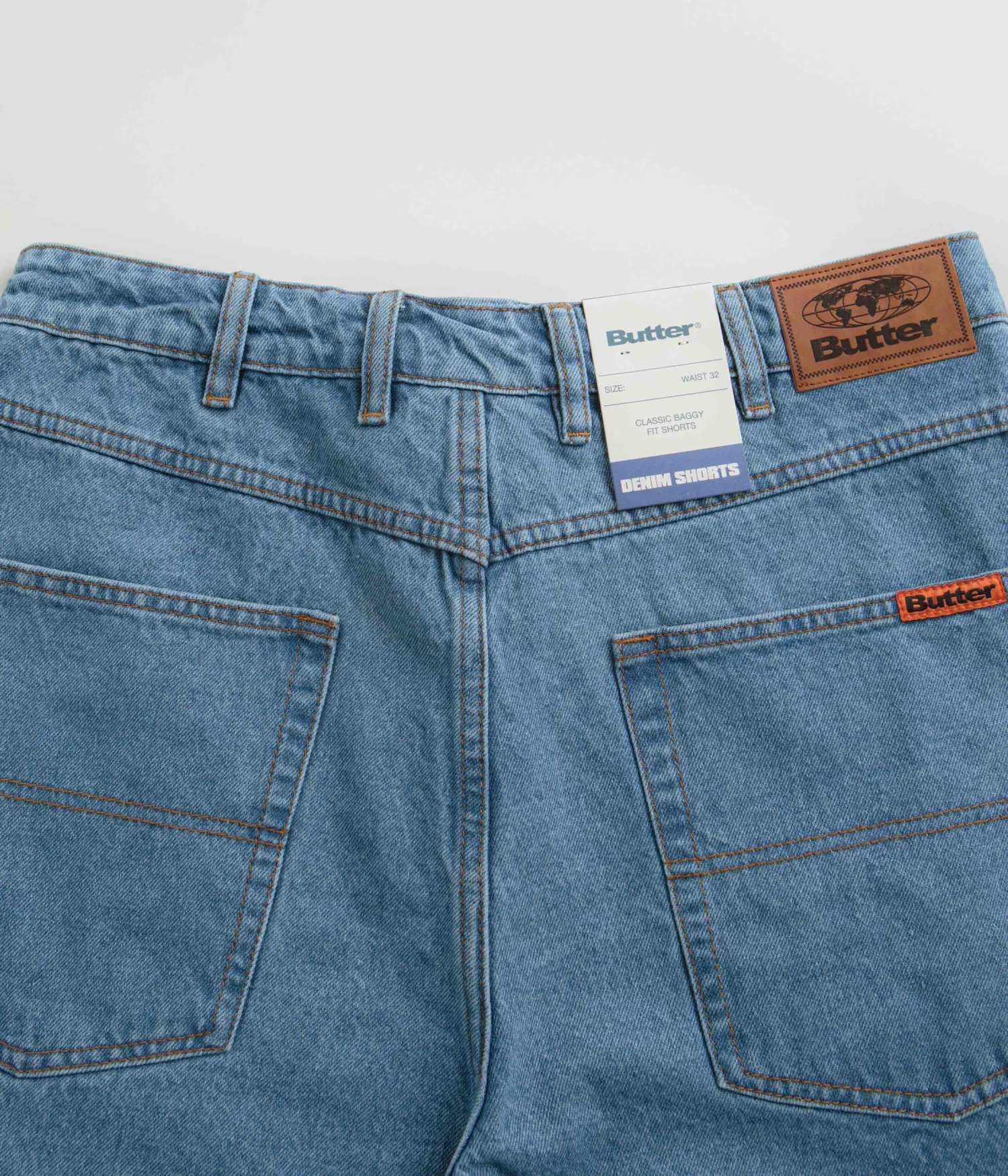 Butter Goods Baggy Denim Shorts - Washed Indigo 7 Butter Goods Baggy Denim Shorts - Washed Indigo - Image 7