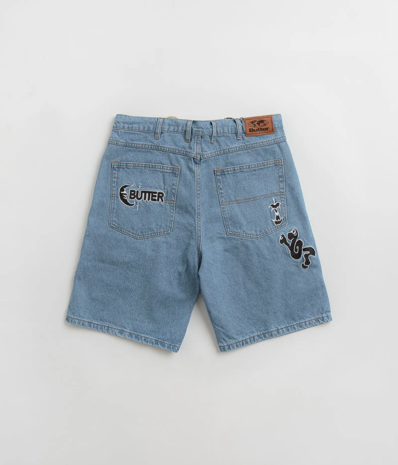 Butter Goods Critter Baggy Denim Shorts - Washed Indigo 3 Butter Goods Critter Baggy Denim Shorts - Washed Indigo - Image 3
