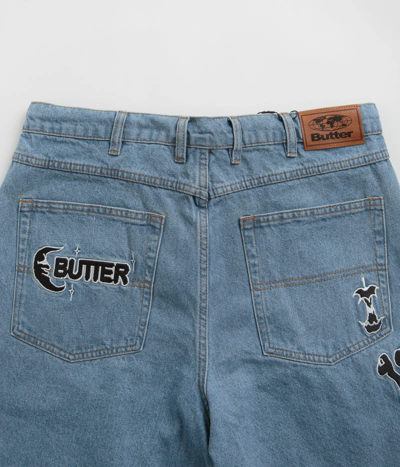 Butter Goods Critter Baggy Denim Shorts - Washed Indigo 6 Butter Goods Critter Baggy Denim Shorts - Washed Indigo - Image 6