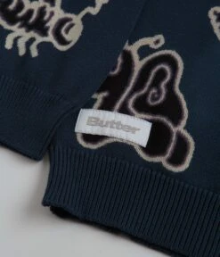 Butter Goods Critter Knitted Sweatshirt - Slate -Outlet The Street Set Store butter goods critter knitted sweatshirt slate 4