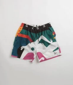 By Parra Beached In White Swim Shorts - Multi