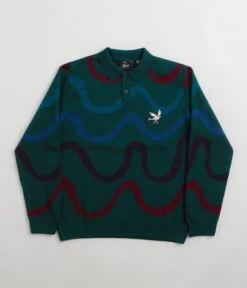 By Parra Colored Soundwave Knitted Polo Sweatshirt - Green