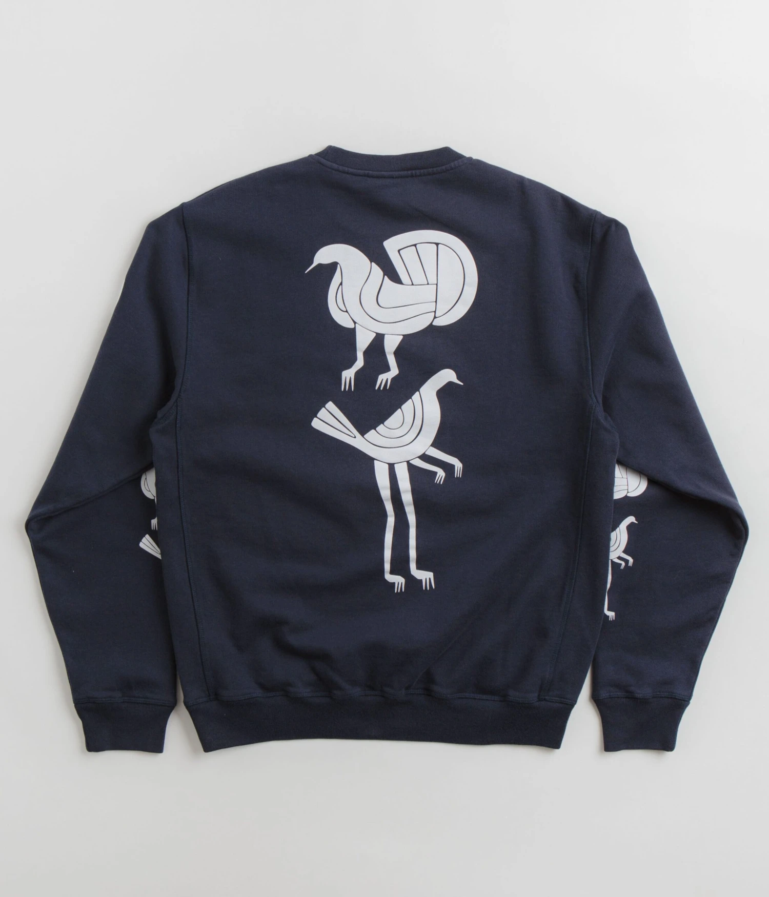 By Parra Fancy Pigeon Crewneck Sweatshirt - Midnight Blue 1 By Parra Fancy Pigeon Crewneck Sweatshirt - Midnight Blue
