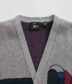 By Parra No Parking Knitted Cardigan - Grey Melange -Outlet The Street Set Store by parra no parking knitted cardigan grey melange 4