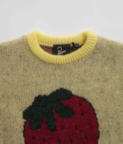 By Parra Stupid Strawberry Knitted Sweatshirt - Yellow 7 By Parra Stupid Strawberry Knitted Sweatshirt - Yellow -Outlet The Street Set Store by parra stupid strawberry knitted sweatshirt yellow 4
