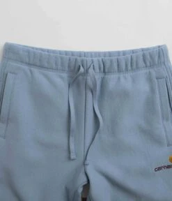 Carhartt American Script Sweat Shorts - Frosted Blue -Outlet The Street Set Store carhartt american script sweat shorts frosted blue 4