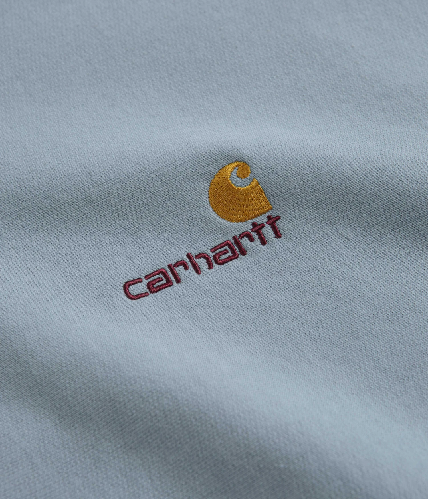 Carhartt Half Zip American Script Sweatshirt - Frosted Blue 3 Carhartt Half Zip American Script Sweatshirt - Frosted Blue - Image 3