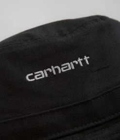Carhartt Script Bucket Hat - Black / White -Outlet The Street Set Store carhartt script bucket hat black white 4