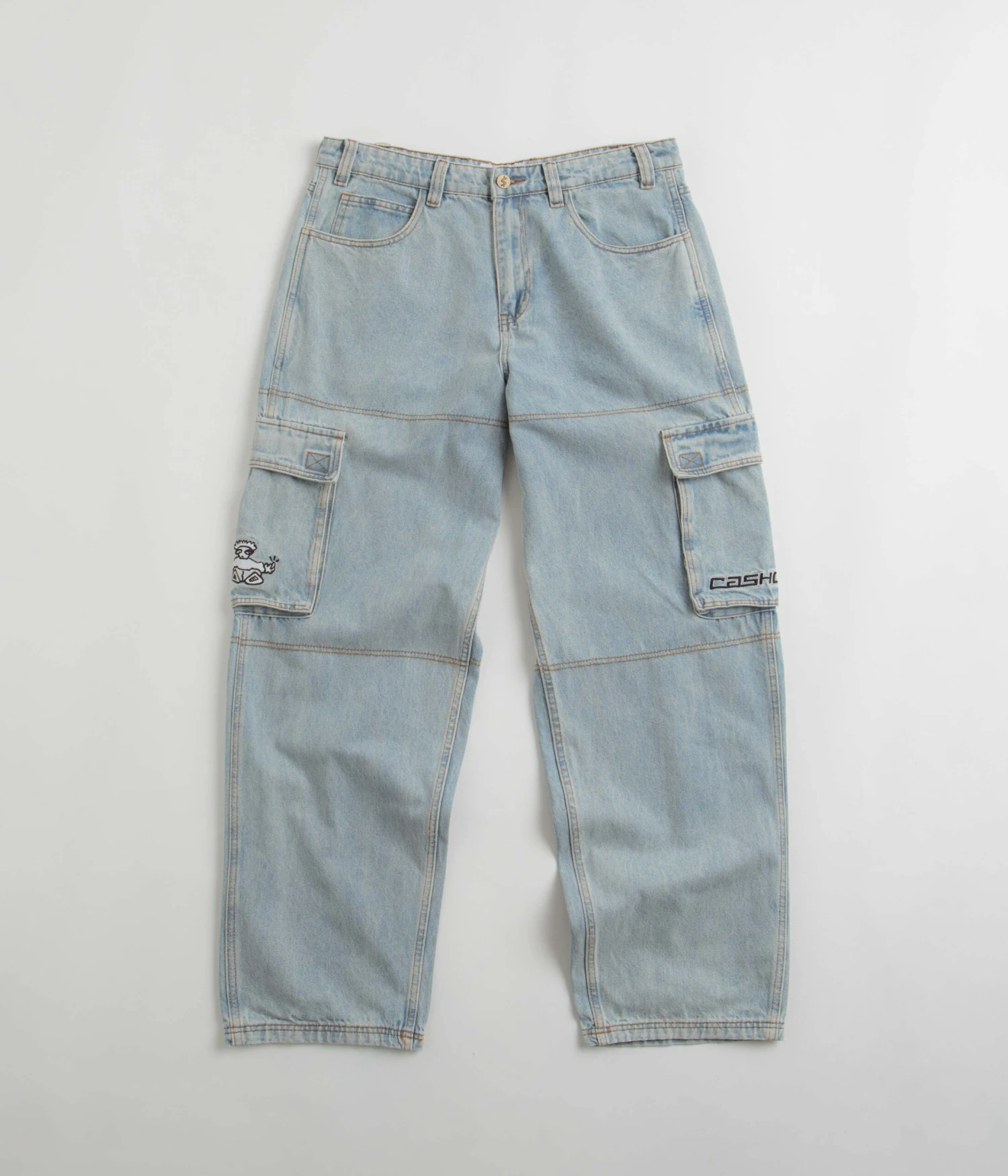 Cash Only Aleka Cargo Jeans - Light Wash 1 Cash Only Aleka Cargo Jeans - Light Wash