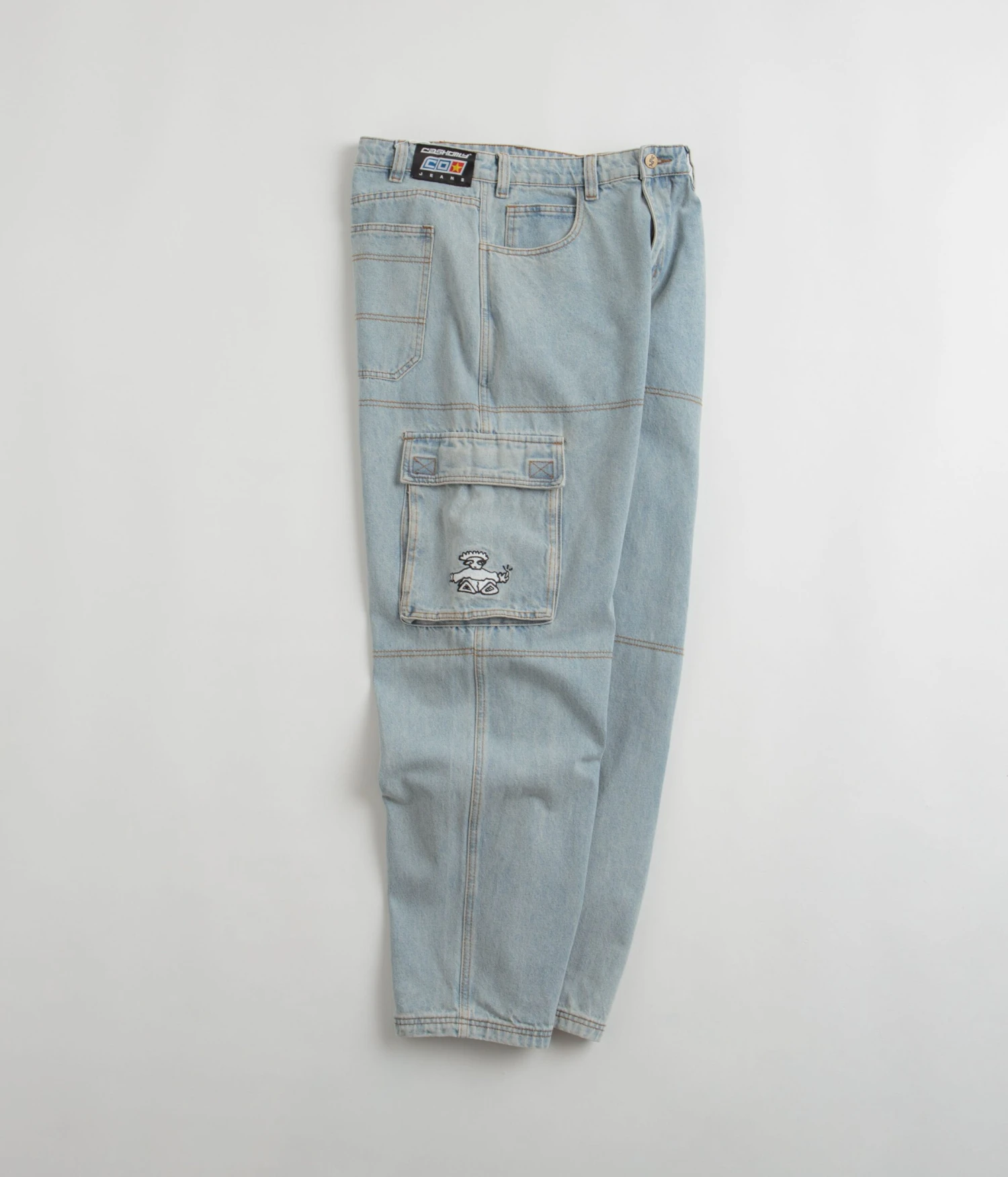 Cash Only Aleka Cargo Jeans - Light Wash 2 Cash Only Aleka Cargo Jeans - Light Wash - Image 2
