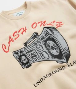 Cash Only Boombox Applique Crewneck Sweatshirt - Cream -Outlet The Street Set Store cash only boombox applique crewneck sweatshirt cream 3