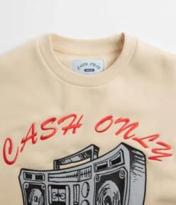 Cash Only Boombox Applique Crewneck Sweatshirt - Cream -Outlet The Street Set Store cash only boombox applique crewneck sweatshirt cream 4