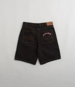 Cash Only Logo Denim Shorts - Washed Black -Outlet The Street Set Store cash only logo denim shorts washed black 3