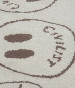 Civilist Smiler Knit Crewneck Sweatshirt - Ecru 6 Civilist Smiler Knit Crewneck Sweatshirt - Ecru -Outlet The Street Set Store civilist smiler knit crewneck sweatshirt ecru 3