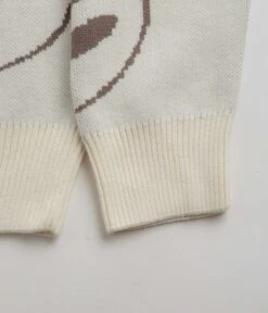 Civilist Smiler Knit Crewneck Sweatshirt - Ecru 7 Civilist Smiler Knit Crewneck Sweatshirt - Ecru -Outlet The Street Set Store civilist smiler knit crewneck sweatshirt ecru 4