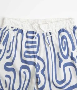 Helas Abstract Pique Shorts - White / Blue -Outlet The Street Set Store helas abstract pique shorts white blue 4