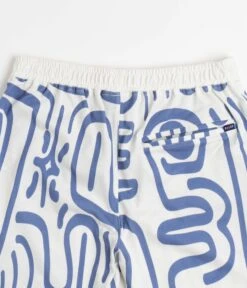 Helas Abstract Pique Shorts - White / Blue -Outlet The Street Set Store helas abstract pique shorts white blue 5