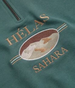 Helas Sahara Quarter Zip Sweatshirt - Khaki Green -Outlet The Street Set Store helas sahara quarter zip sweatshirt khaki green 3