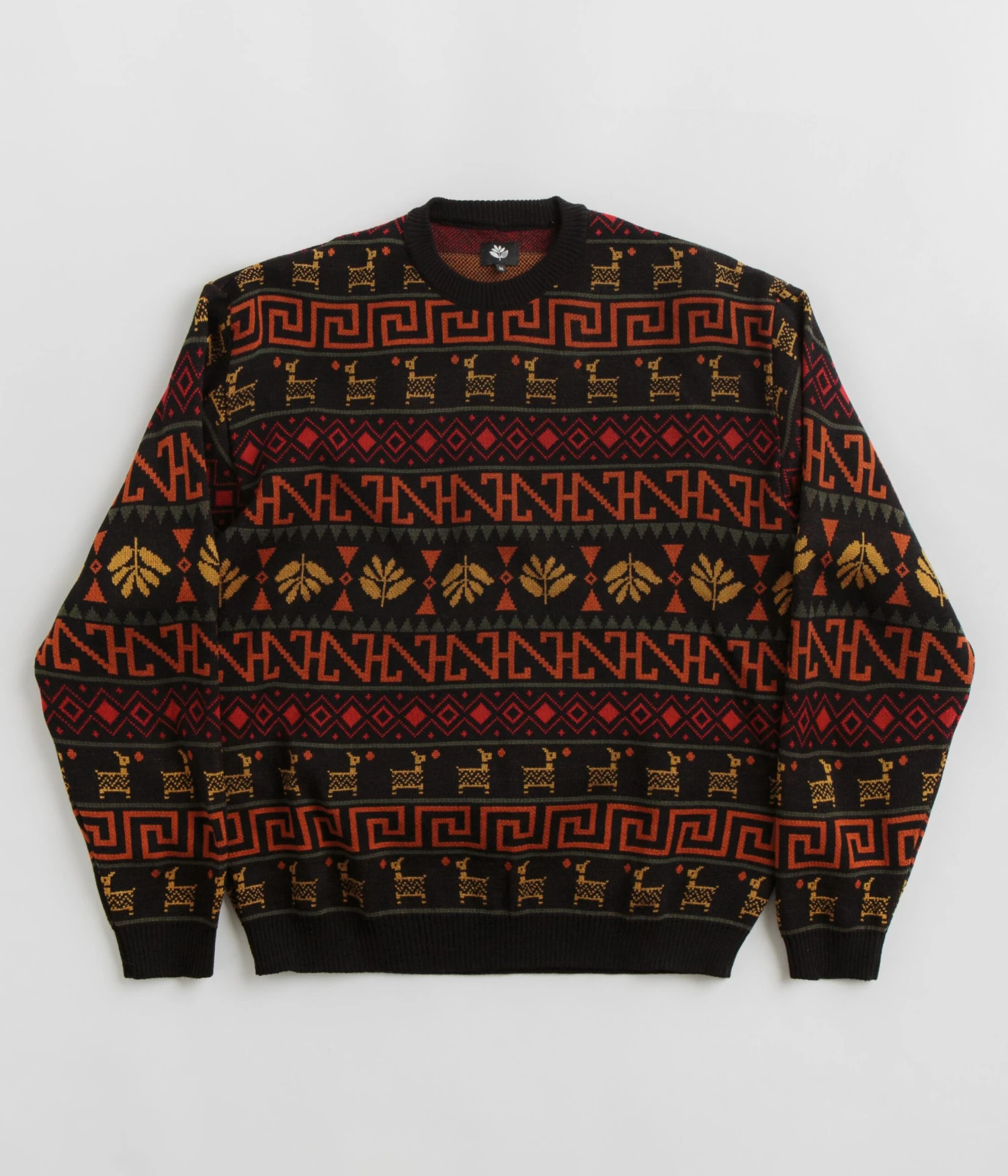 Magenta Peru Knit Crewneck Sweatshirt - Black 1 Magenta Peru Knit Crewneck Sweatshirt - Black