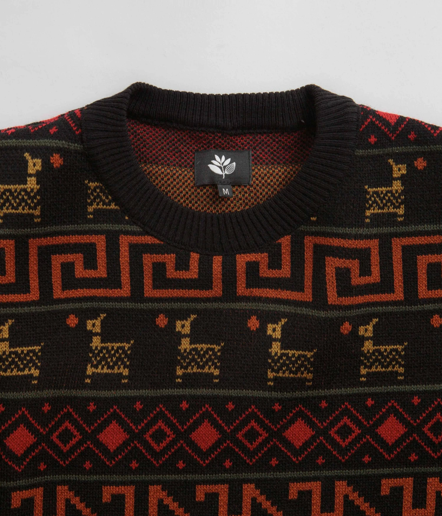 Magenta Peru Knit Crewneck Sweatshirt - Black 5 Magenta Peru Knit Crewneck Sweatshirt - Black - Image 5