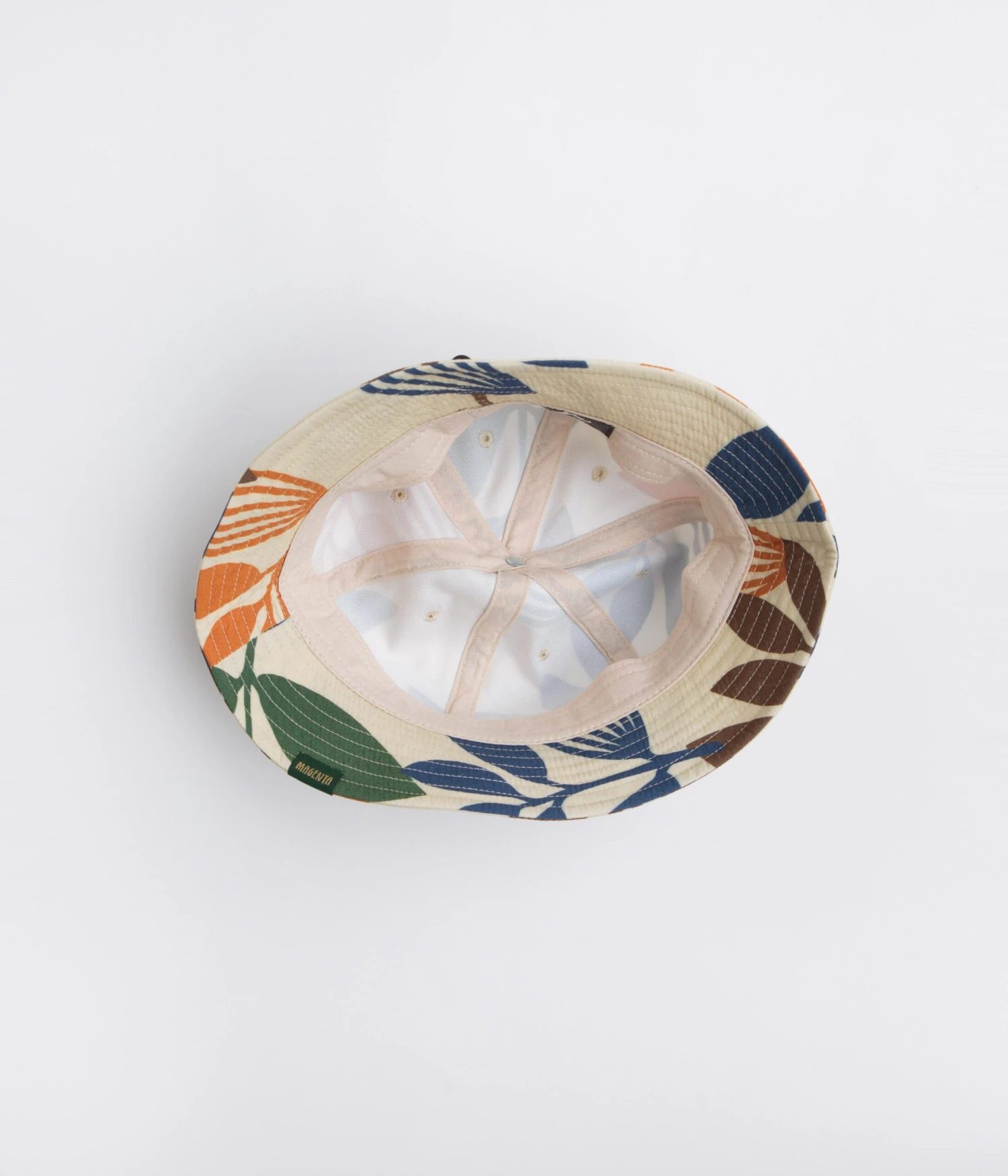 Magenta All Over Plant Bucket Hat - Natural 3 Magenta All Over Plant Bucket Hat - Natural - Image 3