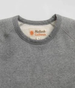 Mollusk Heavy Terry Crewneck Sweatshirt - Heather Grey -Outlet The Street Set Store mollusk heavy terry crewneck sweatshirt heather grey 3