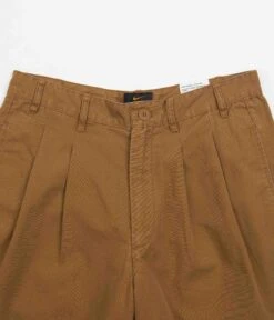 Nike Sportswear Nike Pleated Chino Shorts - Ale Brown / White -Outlet The Street Set Store nike pleated chino shorts ale brown white 4