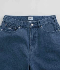 Obey Bigwig Baggy Denim Shorts - Light Indigo -Outlet The Street Set Store obey bigwig baggy denim shorts light indigo 4