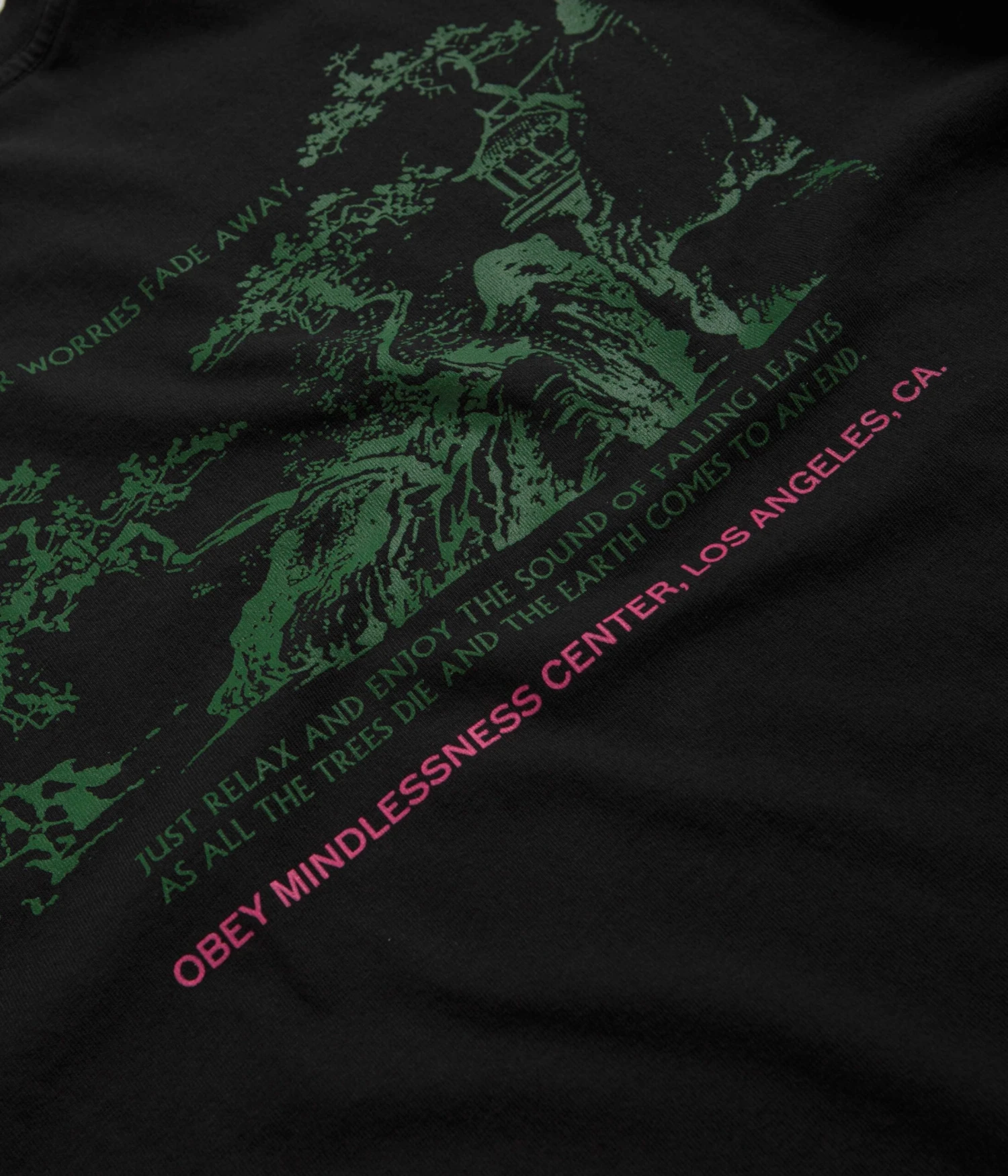 Obey Let Your Worries Fade Away T-Shirt - Vintage Black 5 Obey Let Your Worries Fade Away T-Shirt - Vintage Black - Image 5