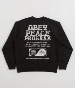Obey Peace Program Crewneck Sweatshirt - Black