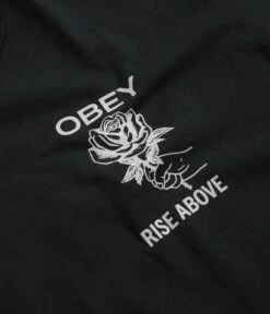 Obey Rise Above Rose T-Shirt - Pigment Vintage Black -Outlet The Street Set Store obey rise above rose t shirt pigment vintage black 3