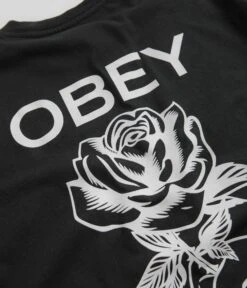Obey Rise Above Rose T-Shirt - Pigment Vintage Black -Outlet The Street Set Store obey rise above rose t shirt pigment vintage black 5
