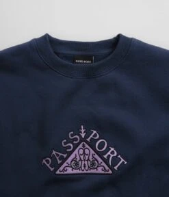 Pass Port Manuscript Crewneck Sweatshirt - Navy -Outlet The Street Set Store pass port manuscript crewneck sweatshirt navy 4