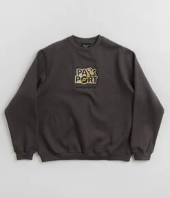 Pass Port Master-Sound Embroidered Crewneck Sweatshirt - Tar