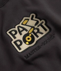 Pass Port Master-Sound Embroidered Crewneck Sweatshirt - Tar -Outlet The Street Set Store pass port master sound embroidered crewneck sweatshirt tar 3