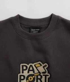 Pass Port Master-Sound Embroidered Crewneck Sweatshirt - Tar -Outlet The Street Set Store pass port master sound embroidered crewneck sweatshirt tar 4
