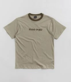 Pass Port Official Contrast Organic T-Shirt - Khaki