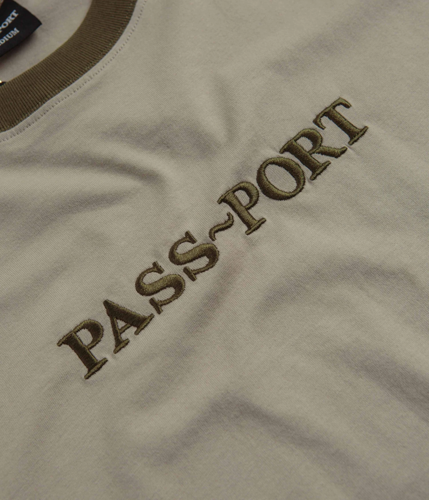 Pass Port Official Contrast Organic T-Shirt - Khaki 2 Pass Port Official Contrast Organic T-Shirt - Khaki - Image 2