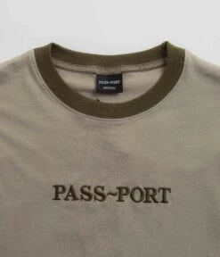 Pass Port Official Contrast Organic T-Shirt - Khaki 5 Pass Port Official Contrast Organic T-Shirt - Khaki -Outlet The Street Set Store pass port official contrast organic t shirt khaki 3