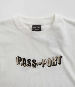 Pass Port Sunken Logo Embroidery T-Shirt - White -Outlet The Street Set Store pass port sunken logo embroidery t shirt white 3