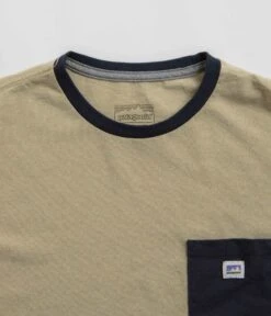 Patagonia Shop Sticker Pocket Responsibili-Tee T-Shirt - Nautilus Tan -Outlet The Street Set Store patagonia shop sticker pocket responsibili tee t shirt nautilus tan 3