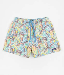 Patagonia Womens Funhoggers Shorts - Thriving Planet: Lago Blue
