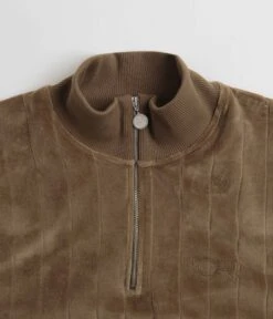 Polar Stripe Velour Zip Neck Sweatshirt - Beech -Outlet The Street Set Store polar stripe velour zip neck sweatshirt beech 4