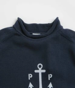 Outlet The Street Set Store -Outlet The Street Set Store pop trading company captain knitted crewneck sweatshirt navy 2