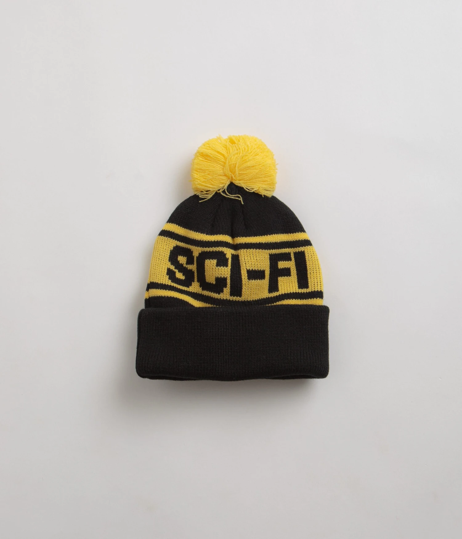 Sci-Fi Fantasy Sci-Fi Pom Beanie - Black / Yellow 1 Sci-Fi Fantasy Sci-Fi Pom Beanie - Black / Yellow